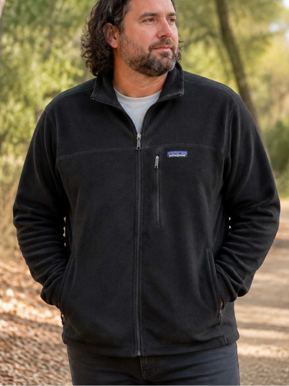 Patagonia Men’s Micro D Black Full-Zip Fleece Jacket Size XL